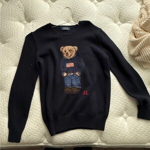 Polo by Ralph Lauren Boy’s Navy Sweater with Bear Motif